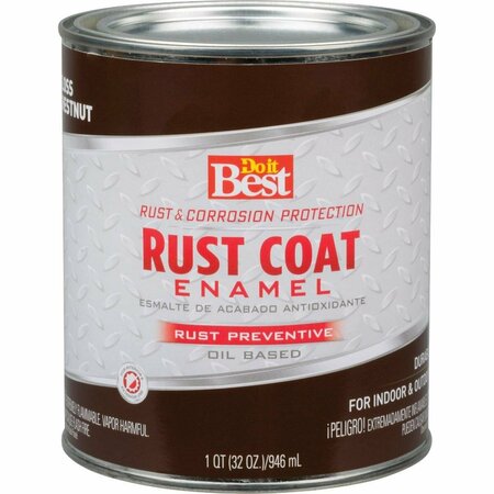 ALL-SOURCE Rust Coat Oil-Based Gloss Enamel, Chestnut, 1 Qt. 203573D